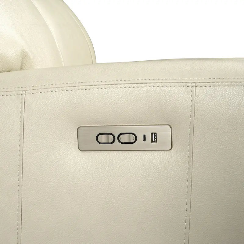 Polohovací křeslo s elektrickým ovládáním, polohováním "Zero Gravity", opěrkou hlavy s elektrickým ovládáním, USB a USB-C portem, pravá kůže