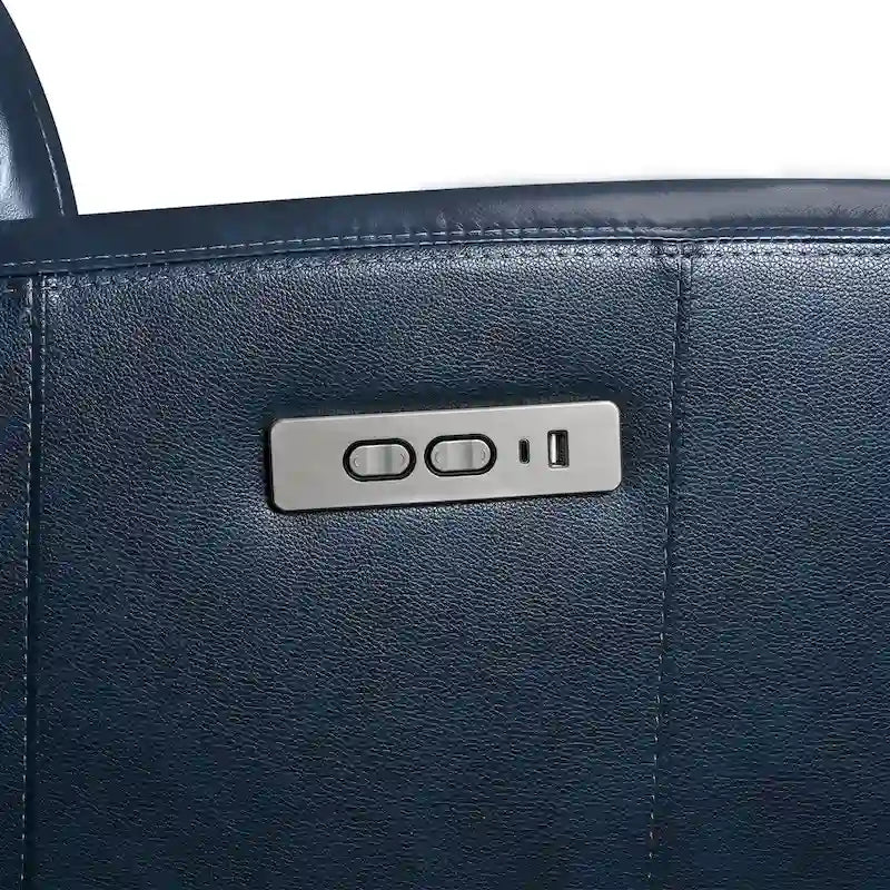 Polohovací křeslo s elektrickým ovládáním, polohováním "Zero Gravity", opěrkou hlavy s elektrickým ovládáním, USB a USB-C portem, pravá kůže