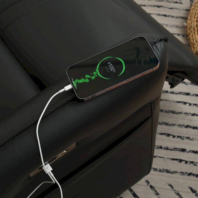 270 Polohovací křeslo s elektrickým ovládáním, funkcí otáčení a USB porty