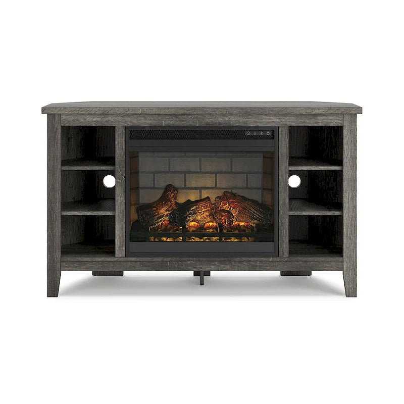 48" rohový TV stolek s elektrickou krbovou vložkou