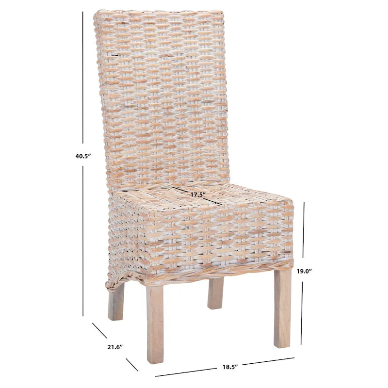 Proutěné křeslo Wingback v barvě Washed Brown - 26Š x 23H x 34V