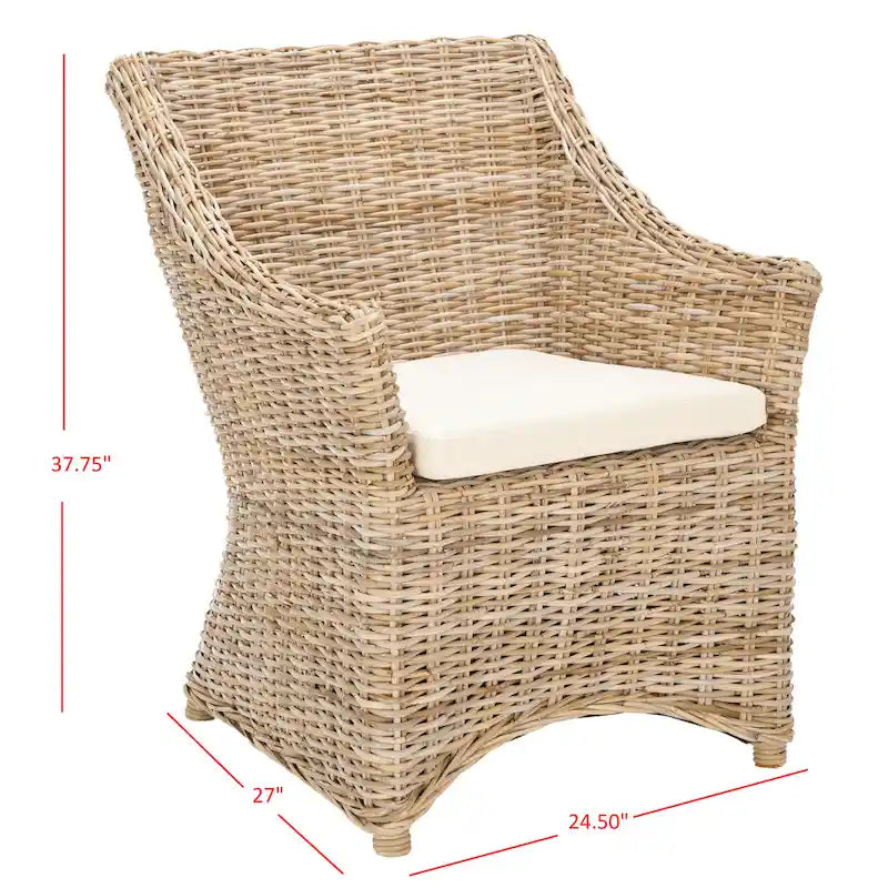 Proutěné křeslo Wingback v barvě Washed Brown - 26Š x 23H x 34V