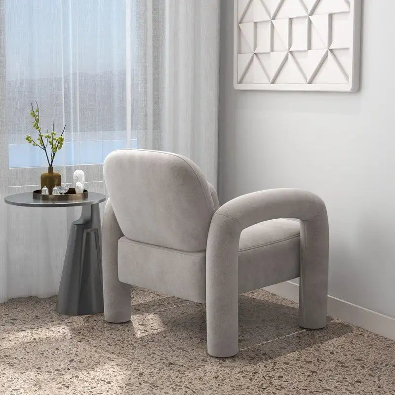 Sametové čalouněné křeslo do obývacího pokoje ve stylu Mid-Century Modern