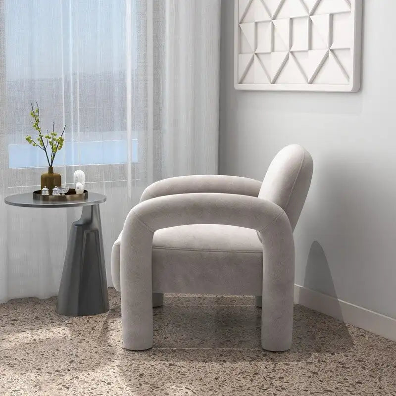 Sametové čalouněné křeslo do obývacího pokoje ve stylu Mid-Century Modern
