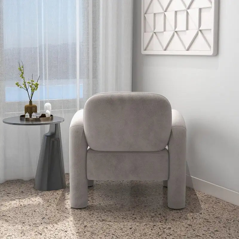 Sametové čalouněné křeslo do obývacího pokoje ve stylu Mid-Century Modern