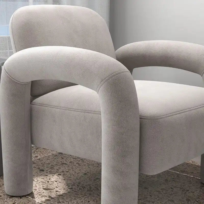 Sametové čalouněné křeslo do obývacího pokoje ve stylu Mid-Century Modern