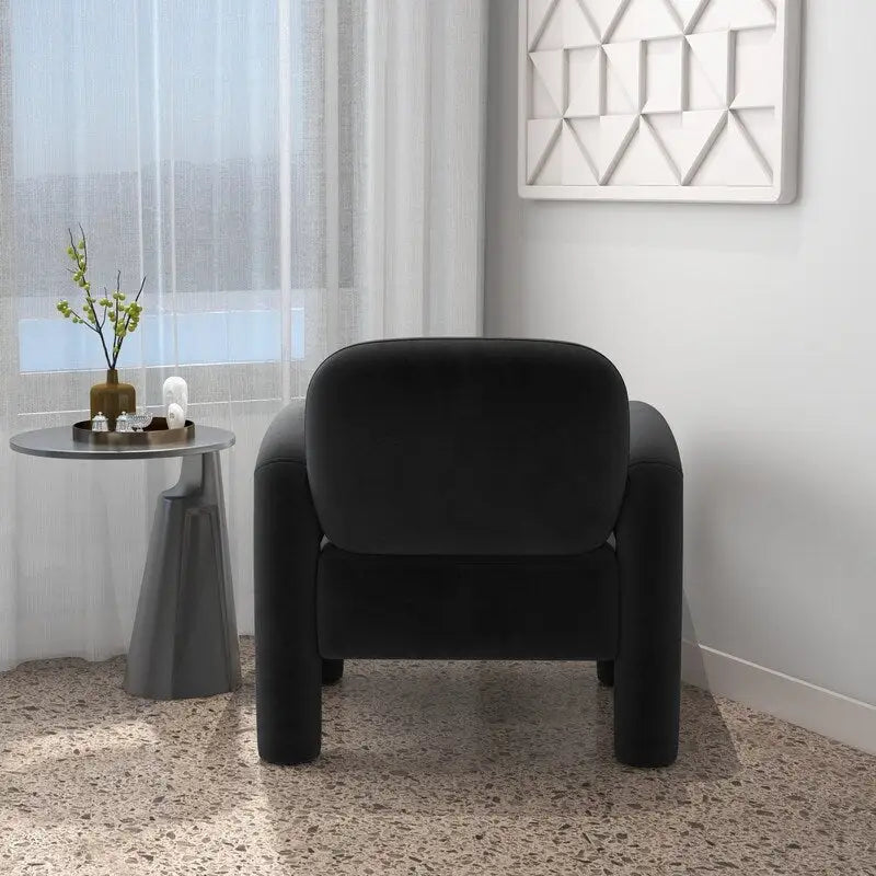 Sametové čalouněné křeslo do obývacího pokoje ve stylu Mid-Century Modern