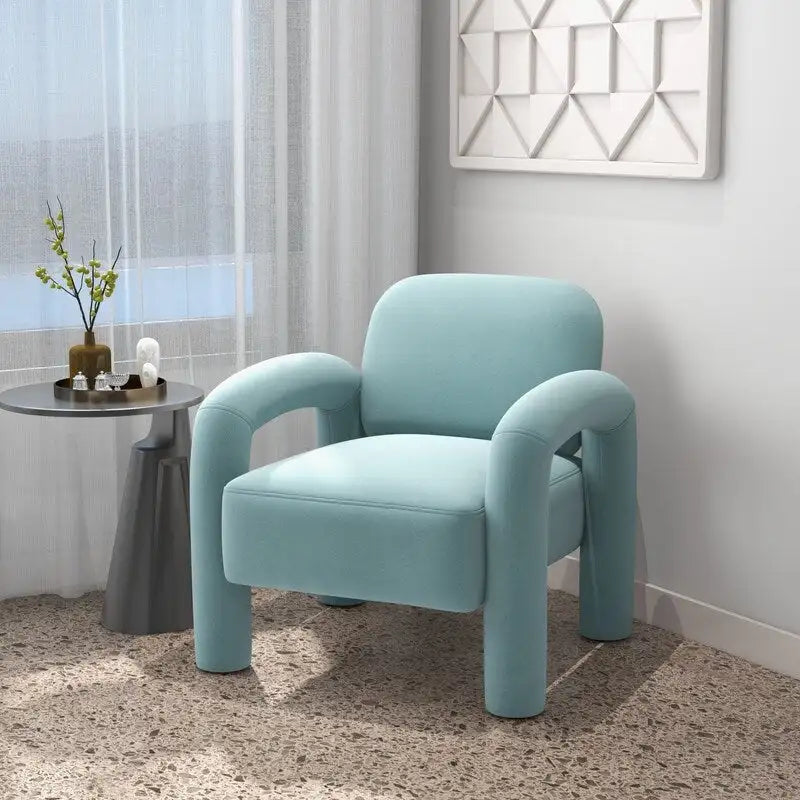 Sametové čalouněné křeslo do obývacího pokoje ve stylu Mid-Century Modern