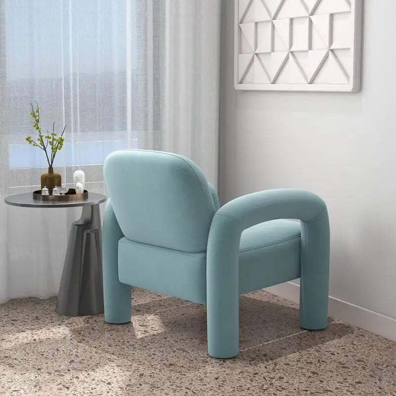 Sametové čalouněné křeslo do obývacího pokoje ve stylu Mid-Century Modern