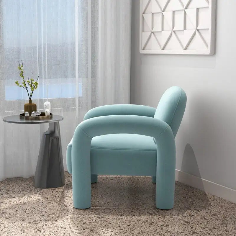 Sametové čalouněné křeslo do obývacího pokoje ve stylu Mid-Century Modern