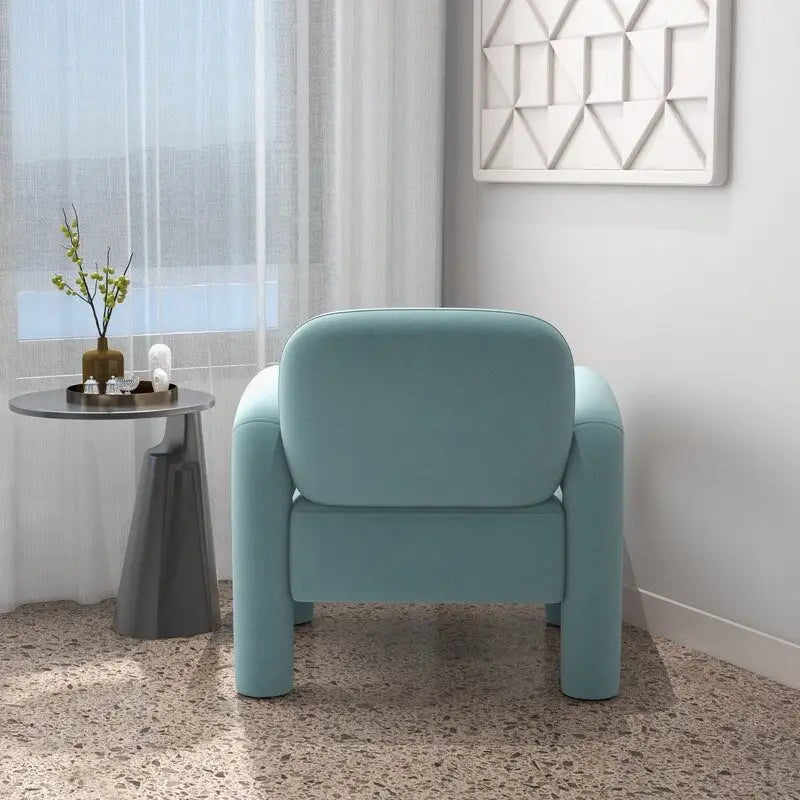 Sametové čalouněné křeslo do obývacího pokoje ve stylu Mid-Century Modern