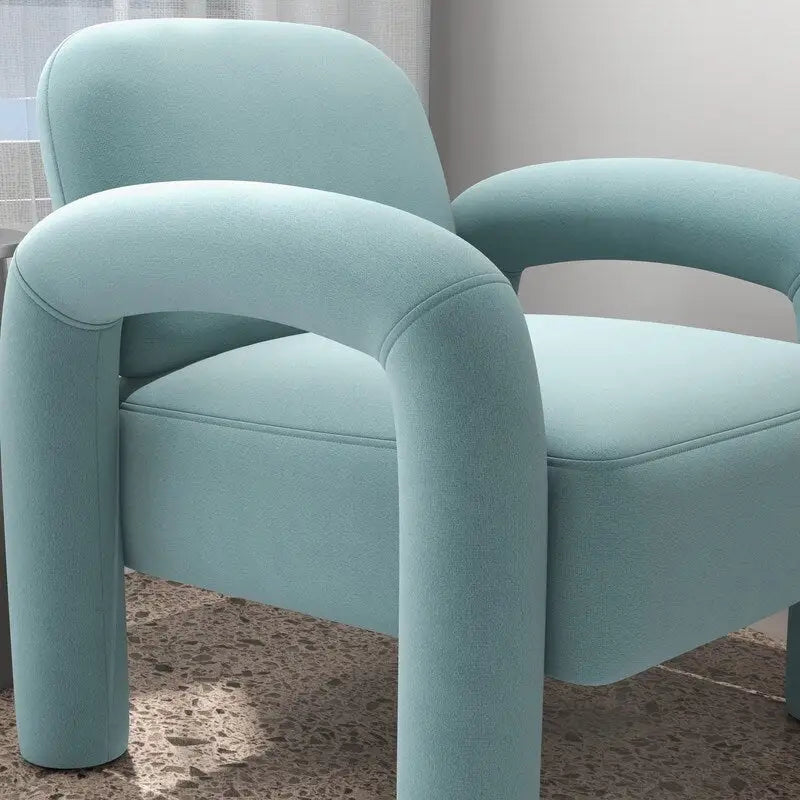 Sametové čalouněné křeslo do obývacího pokoje ve stylu Mid-Century Modern