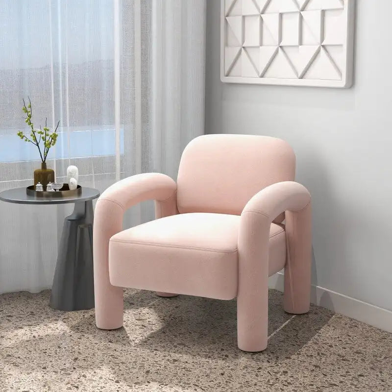 Sametové čalouněné křeslo do obývacího pokoje ve stylu Mid-Century Modern