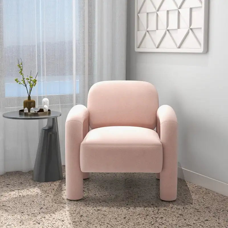 Sametové čalouněné křeslo do obývacího pokoje ve stylu Mid-Century Modern