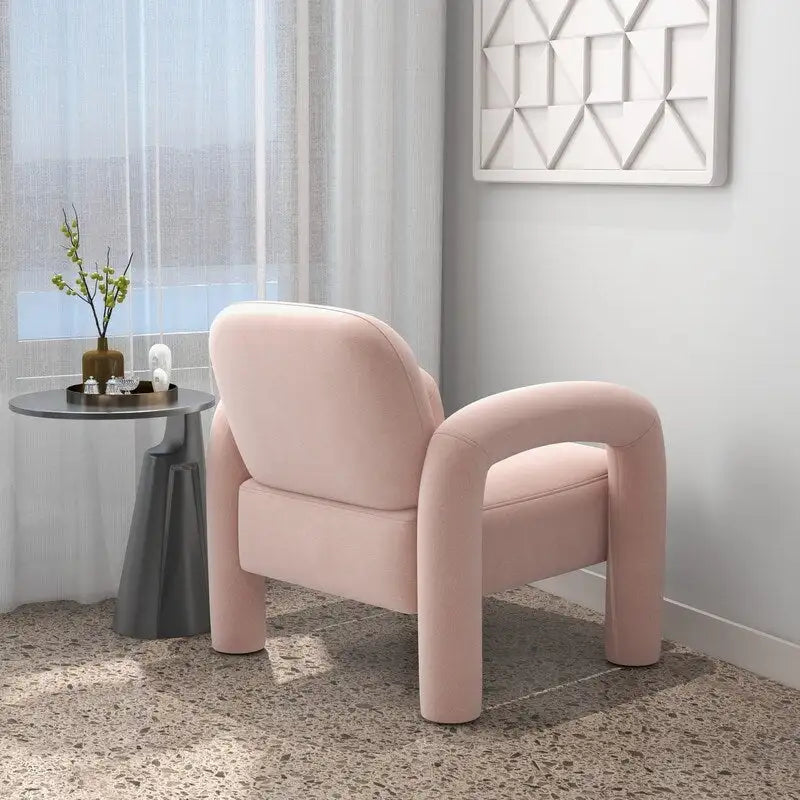 Sametové čalouněné křeslo do obývacího pokoje ve stylu Mid-Century Modern