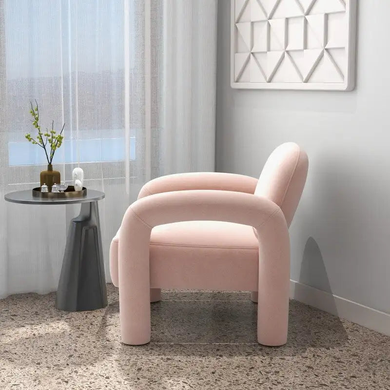 Sametové čalouněné křeslo do obývacího pokoje ve stylu Mid-Century Modern