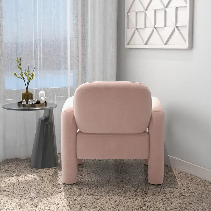 Sametové čalouněné křeslo do obývacího pokoje ve stylu Mid-Century Modern