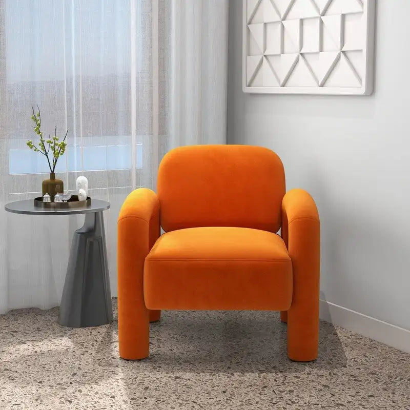 Sametové čalouněné křeslo do obývacího pokoje ve stylu Mid-Century Modern