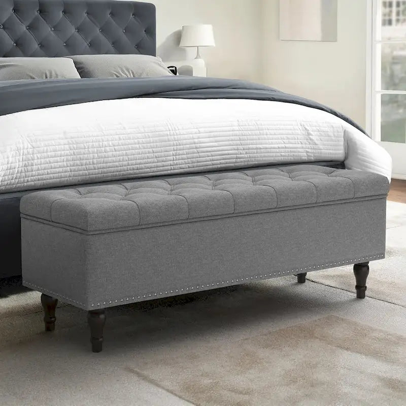 Čalouněná lavice s úložným prostorem, čalouněný otoman s úložným prostorem – 50,8 š x 17,1 h x 18,3 v